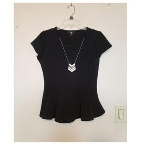 Black Peplum IZ Byer Top